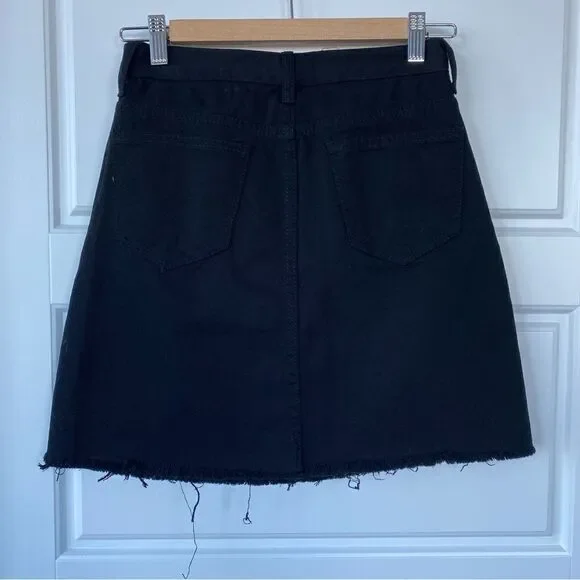 BLACK JEAN SKIRT - Picture 6 of 9